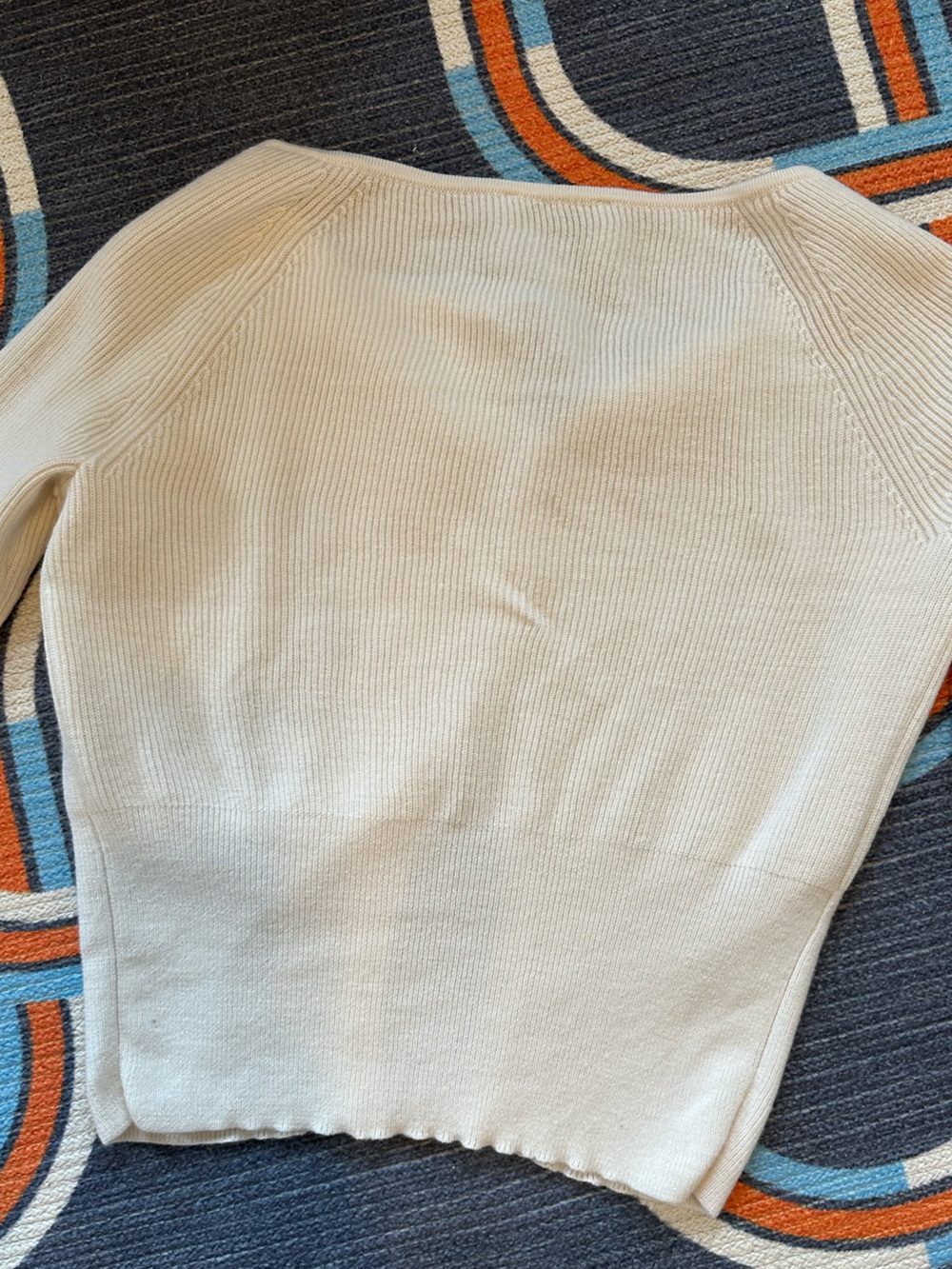 Reformation Ivory Ribbed Button-Front Cardigan - Picture 7 of 9